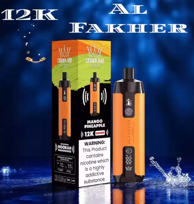 Al Fakher Crown Bar Peach 12000 puffs 22ml 850mAh Mesh Coil LED Display