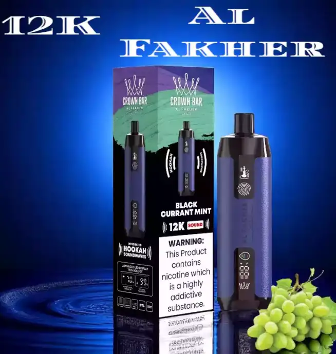 Al Fakher Crown Bar Peach 12000 puffs 22ml 850mAh Mesh Coil LED Display