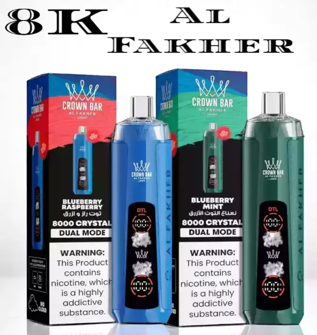 Al Fakher Crystal 8000 Züge Einweg-Vape 18ml E-Liquid 1200mAh Akku Dual Mesh Coil
