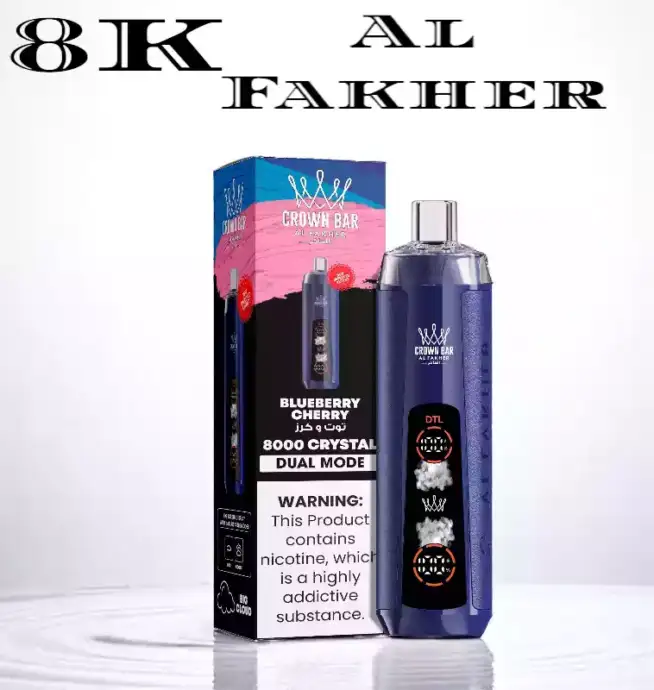 Al Fakher Crystal 8000 Züge Einweg-Vape 18ml E-Liquid 1200mAh Akku Dual Mesh Coil