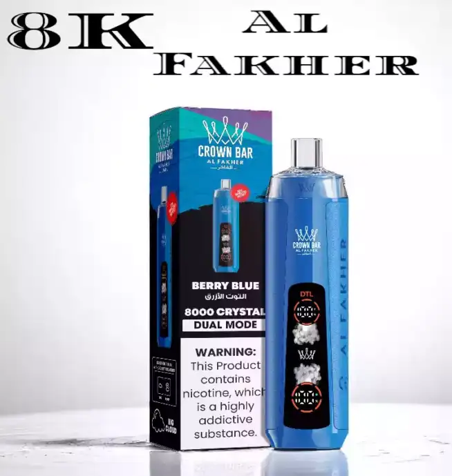 Al Fakher Crystal 8000 Züge Einweg-Vape 18ml E-Liquid 1200mAh Akku Dual Mesh Coil