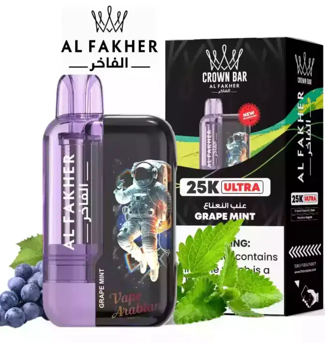 Al Fakher 25K Ultra 25000 Züge Einweg E-Zigarette Grape Mint Erfrischende Minze trifft auf saftige Traube