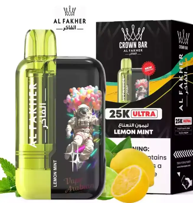 Al Fakher 25K Ultra 25000 Züge – Erfrischender Lemon Mint Geschmack für langanhaltenden Genuss