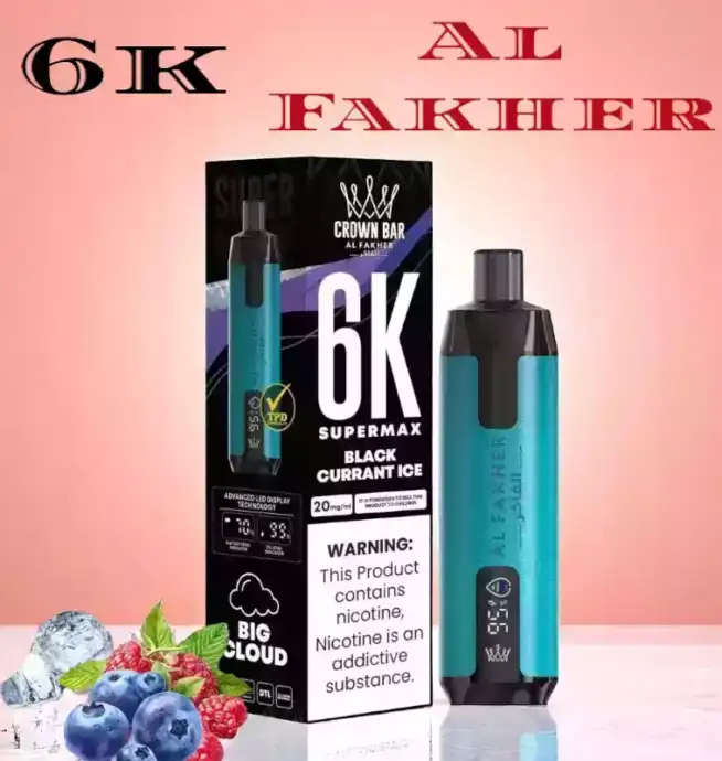 Al Fakher Supermax 6000 Züge Einweg-Vape 2 ml E-Liquid, wiederaufladbar Mesh-Coil