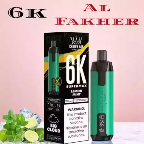 Al Fakher Supermax 6000 Züge Einweg-Vape 2 ml E-Liquid, wiederaufladbar Mesh-Coil