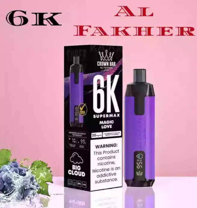 Al Fakher Supermax 6000 Züge Einweg-Vape 2 ml E-Liquid, wiederaufladbar Mesh-Coil