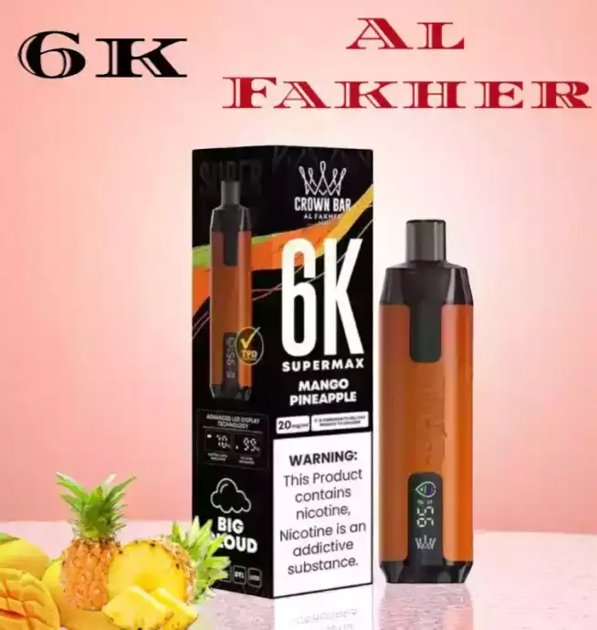 Al Fakher Supermax 6000 Züge Einweg-Vape 2 ml E-Liquid, wiederaufladbar Mesh-Coil