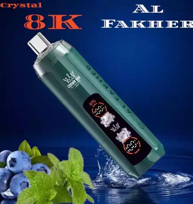 Al Fakher Crystal 8000 Züge Einweg E-Zigarette Blueberry MintAl Fakher Crystal 8000 Züge Einweg E-Zigarette Blueberry Mint