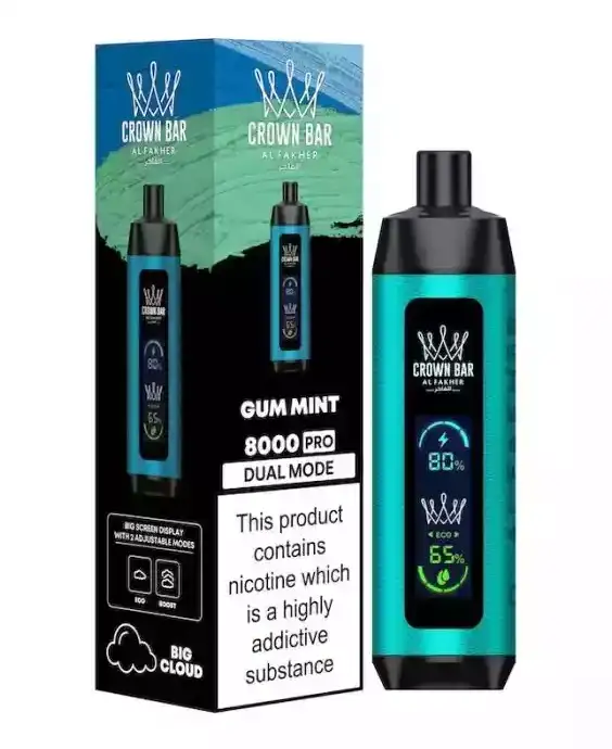 Al Fakher Crown Bar 8000 Puffs GUM MINT - Gomma da masticare alla menta
